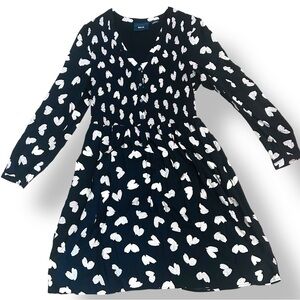 Maeve by Anthropologie Black‎ & White Womens Size Small Heart Print Dress